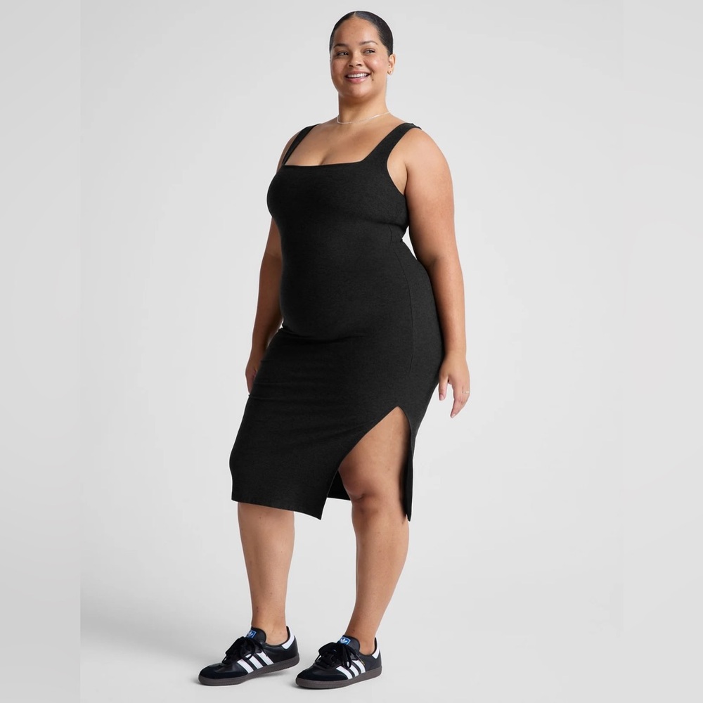 Spacedye Icon Midi Dress Beyond Yoga 1X  Black NWT